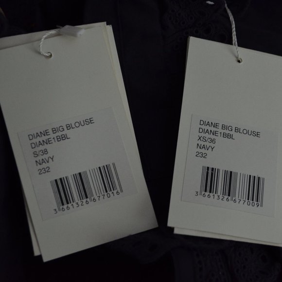 NWT $332 Antik Batik Navy Diane Big Long Sleeve Blouse - Picture 8 of 10